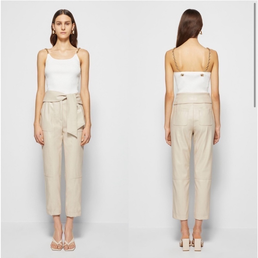 SIMKHAI Tessa Vegan Leather Tie Pants